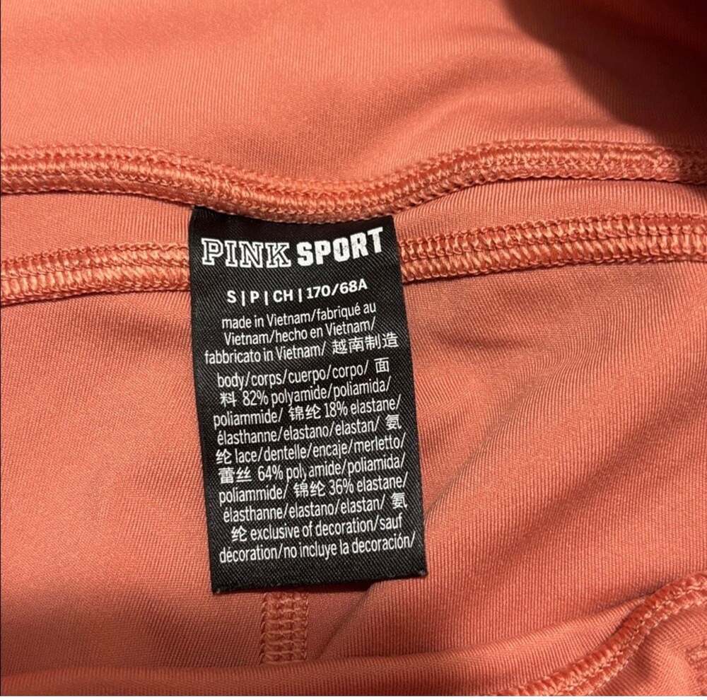PINK Victoria's Secret High Waist Lace Mesh Cutout Leggings Coral - Picture 5 of 6